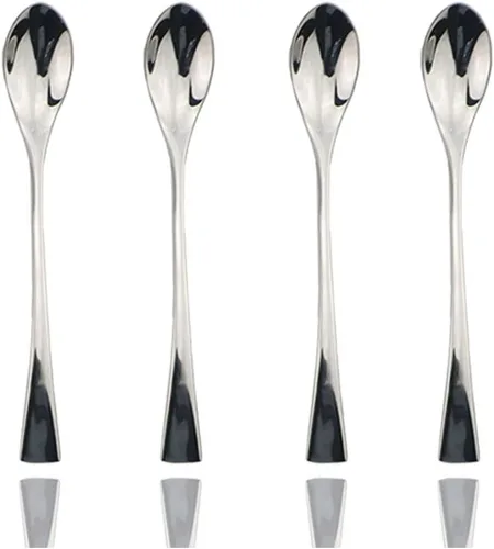 Miniatura 14 de JASHII Juego de cubiertos de acero inoxidable 18/10 de 20 piezas de plata pulida con espejo, cuchillo de cena, tenedor de ensalada, cuchara