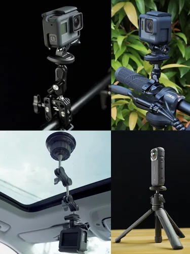 Miniatura 2 de koolehaoda Adaptador de placa de liberación rápida, accesorios para cámara de acción, compatible con Gopro/Selfie Stick/trípode/monopie/cámara