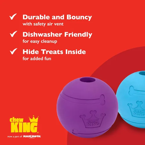 Miniatura 7 de Chew King - Pelotas para lanzar y buscar, juguete de goma natural extremadamente duradero de 4 pulgadas, paquete de 2 (CM-10031-CS01)