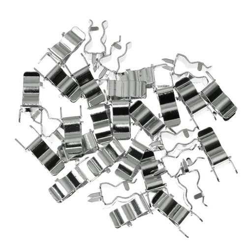 Clip de fusible 30 piezas latón plateado estaño para 0.197x0.787 in tubo de cerámica de vidrio fusible rápido