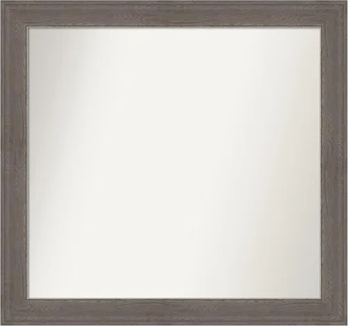 Miniatura 122 de Amanti Art Espejo de pared personalizado no biselado (24.5 x 24.5 pulgadas), marco gris marrón alta, varios tamaños personalizados, espejo de baño
