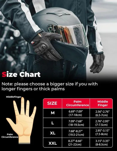 Miniatura 6 de KEMIMOTO - Guantes de motocicleta para hombres/mujeres, guantes de bicicleta de tierra con pantalla táctil y protección contra deslizamientos