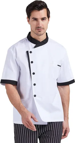 Miniatura 3 de Nanxson Chaqueta de chef unisex para hombre, abrigo de chef para restaurante, cocina, uniforme CFM0016