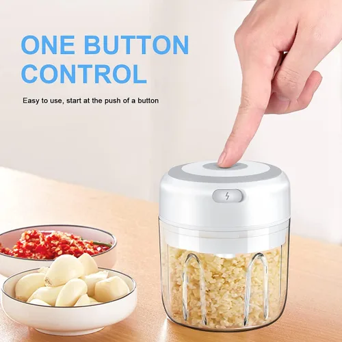 Miniatura 2 de Mini picadora eléctrica de ajo, procesador de alimentos portátil, picadora de verduras y cebolla, picadora de carne inalámbrica con carga USB