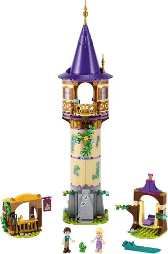 Miniatura 2 de LEGO Disney Princess Rapunzel's Tower 43187 Kit de juguetes de construcción de castillo y juego con 2 mini muñecas de película enredada, idea
