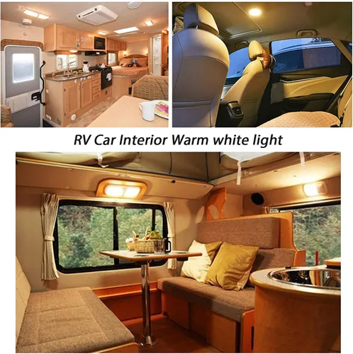 Miniatura 7 de Ba15d 1142 12V-24V bajo voltaje 1004 1076 Bombilla LED blanco cálido 3000K, equivalente a bayoneta de doble contacto 45W, para remolque de caravana
