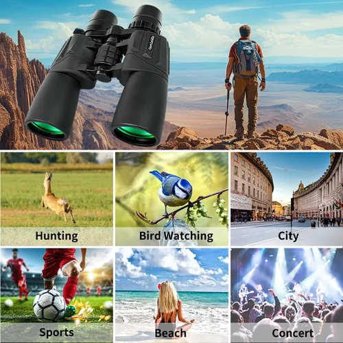 Miniatura 8 de Prismáticos con zoom de 10-30x50 para adultos, alta potencia, visión nocturna con poca luz, prisma BAK4 con lente FMC, Waterpoof, binoculares