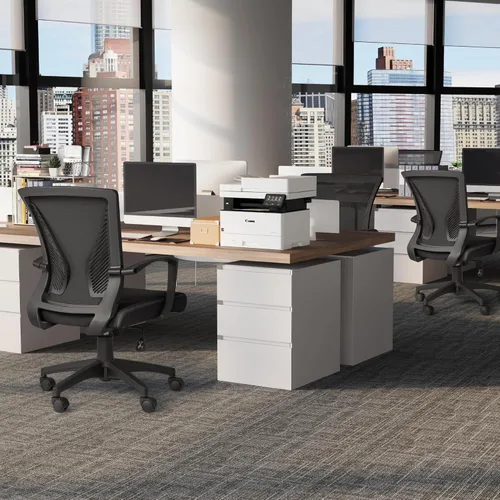 Miniatura 2 de Furmax Silla de oficina ergonómica de escritorio para computadora, silla de malla, respaldo medio, soporte lumbar giratorio con reposabrazos