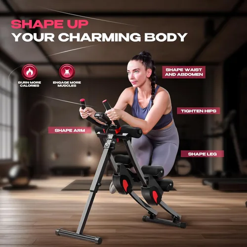 Miniatura 2 de BODY RHYTHM Máquina de entrenamiento de abdominales de doble pista con 4 alturas ajustables, máquina de ejercicio abdominal y núcleo plegable