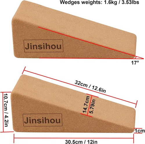 Miniatura 5 de Bloque de Cuña para Sentadillas Tabla Inclinada Antideslizante Estirador de Pantorrillas, 2 piezas Estirador de Tobillo Rodilla Pierna, Rampa