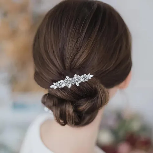 Miniatura 6 de Pasadores de pelo de cristal austriaco, pinzas de circón brillantes con diamantes de imitación, horquillas brillantes de moda nupcial para bodas