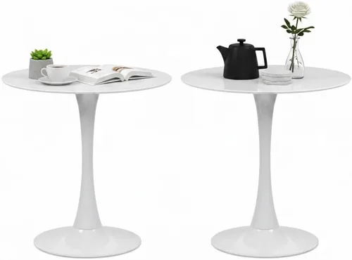 Miniatura 8 de Mesa de comedor redonda negra de 32 pulgadas, mesa de comedor circular moderna de mediados de siglo con base de pedestal para 2 a 4 personas