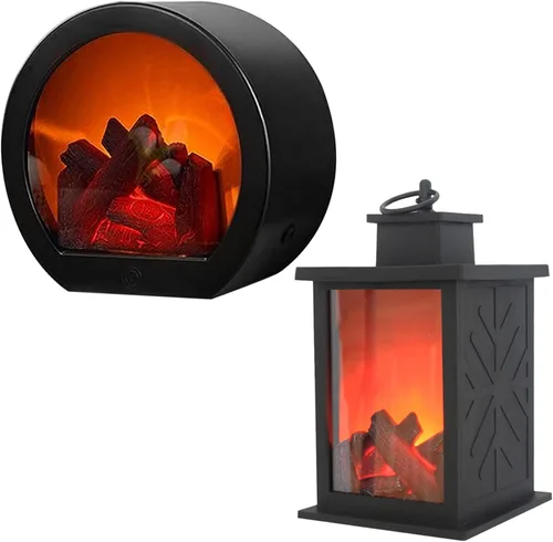 Miniatura 4 de Mini calentador de chimenea, linternas decorativas para chimenea, pequeña chimenea falsa, lámpara de fuego LED con efecto de llama, decoración