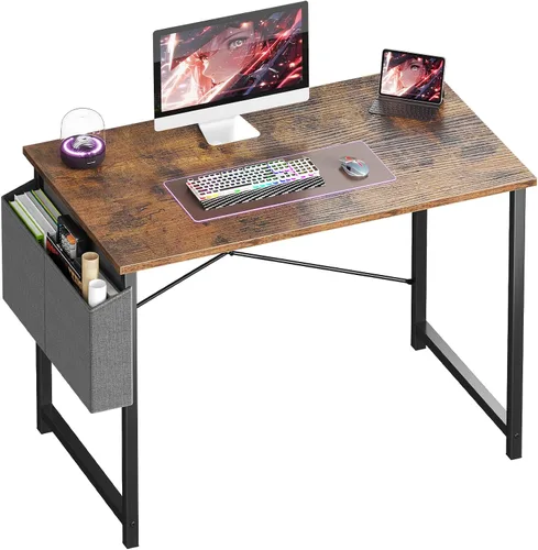 Miniatura 37 de OLIXIS Escritorio de computadora de 44 pulgadas, escritorios de oficina en casa para espacios pequeños, mesa de estudio, escritura, trabajo