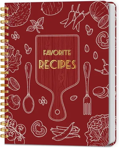 Miniatura 10 de LuBudingJoy Cuaderno de recetas en blanco para escribir en tus propias recetas, página completa de Sprial de tapa dura, organizador de recetas