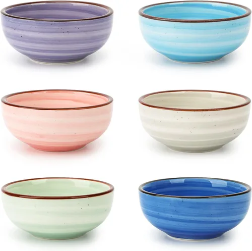 Miniatura 9 de KitchenTour Juego de Platos para Salsa de Soja de 2.7 oz, Juego de Cuencos de Cerámica para Salsas, Cuencos de Porcelana para Salsas de Inmersión