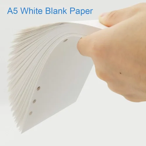 Miniatura 3 de Paquete de 3 Hojas en Blanco A5, Recambios para Planificador Filofax, Organizador, Archivadores, 6 Agujeros, Total 300 Hojas/600 Páginas, 100gsm