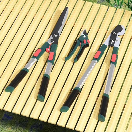 Miniatura 6 de GARTOL Juego de Herramientas de Jardín de 3 Piezas - Podadora de Bypass, Tijeras para Setos, Tijeras de Podar con Mangos Telescópicos de Aluminio