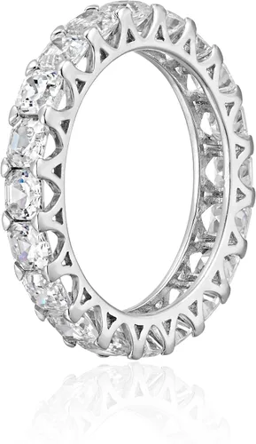 Miniatura 2 de Tienda Collection Platinum-Plated Sterling Silver Infinite Elements Cubic Zirconia Asscher-cut Eternity Band Ring