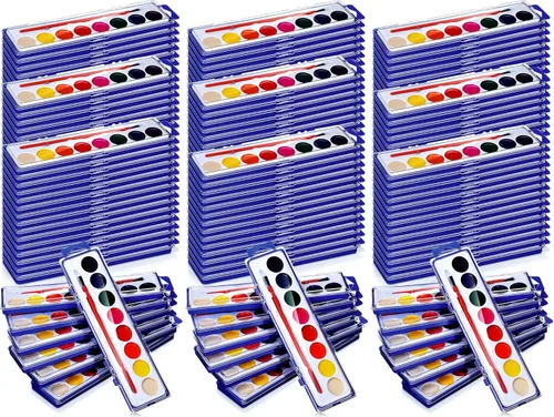 Miniatura 7 de Zhehao Juego de 48 piezas de pintura de acuarela para regalos de San Valentín, 8 pinturas de acuarela lavables, lavables a granel con pinceles