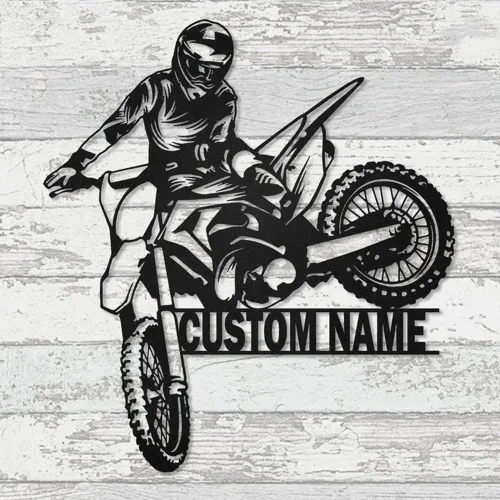 Miniatura 5 de Letrero con nombre personalizado, letrero de metal para motocicleta, decoración de pared con nombre de familia, decoración rústica para el hogar