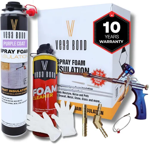 Miniatura 17 de Vega Bond SF001 paquete con pistola y limpiador, un solo componente premium, autoexpandible, espuma en aerosol de aislamiento de celdas cerradas