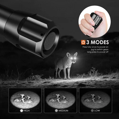 Miniatura 4 de 1503 850nm - Linterna iluminadora IR para visión nocturna, lente de 50 mm, zoom, reflector infrarrojo con 3 modos, memoria, linterna IR para pesca