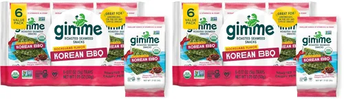 Miniatura 15 de gimMe - Bocadillo de algas marinas orgánicas tostadas con sal marina, 6 paquetes de 15oz