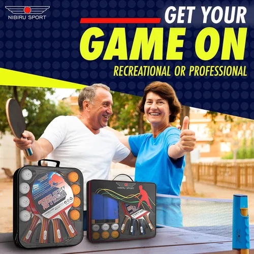 Miniatura 8 de NIBIRU SPORT Professional Ping Pong Paddle Sets, 2 Paddle or 4 Paddle Table Tennis Set with Tournament Quality Balls and Carry Bag/Storage Case