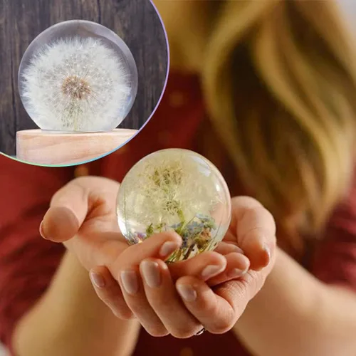 Miniatura 6 de 2 moldes de resina de esfera grande de 4 pulgadas, 3 pulgadas, transparente, 3D, sin costuras, de silicona, para preservación de flores, bricolaje