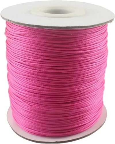 Miniatura 2 de Cordón de poliéster encerado para hacer joyas, cuerda encerada con carrete para hilo de manualidades (fucsia, 0.020 in (150 yardas))