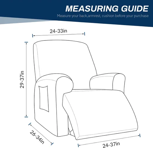 Miniatura 6 de Asnomy Fundas para Silla Reclinable Lazy Boy con Bolsillos, Fundas Elásticas de Terciopelo para Sofá, Fundas de 1 Pieza para Muebles, Protector