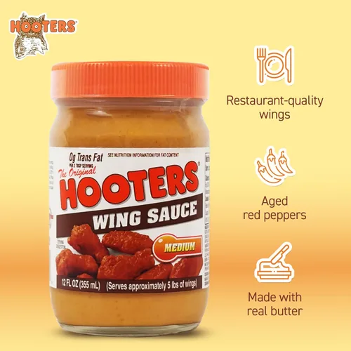 Miniatura 4 de La Salsa de Ala Media de The Original Hooters - Sabor Versátil de Calidad de Restaurante - Ideal para Alas de Pollo, Costillas y Mariscos