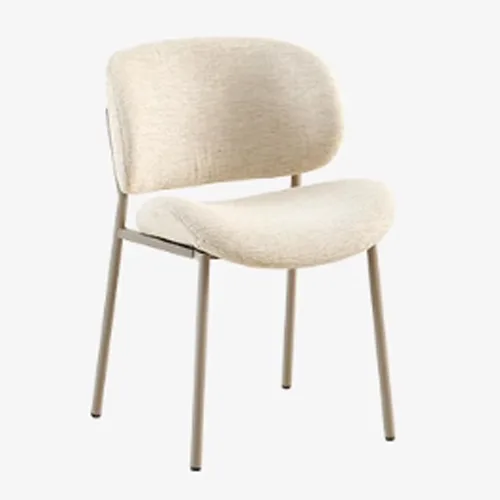 Silla de comedor de cocina tapizada de tela, silla de cocina con respaldo curvado patas de metal, sillas de comedor para restaurante, sala de estar,