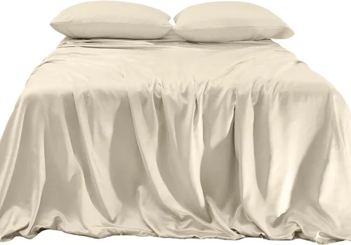 Miniatura 11 de Elegant Comfort Lujoso juego de sábanas de satén sedoso de 4 piezas, agradable para la piel y el cabello, resistente a las arrugas, la decoloración