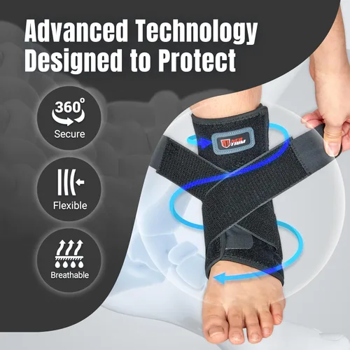 Miniatura 5 de NeoTium - Tobillera para mujeres y hombres con paquete caliente y frío, envoltura de compresión ajustable para esguince de tobillo, tendinitis