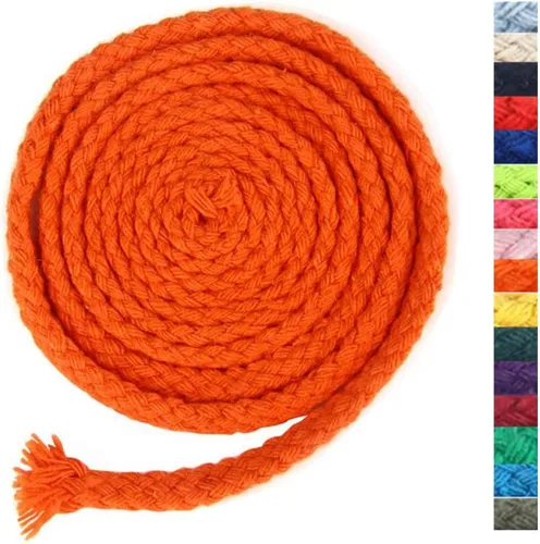 Cuerda de macramé de 5 mm * 295 pies, cuerda de algodón natural de 8 hebras trenzadas para manualidades, hilo de algodón para tejer, para colgar en