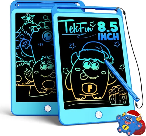 Miniatura 11 de TEKFUN - 2 paquetes de tableta de escritura LCD para niños, tablero de garabatos de 10 pulgadas azul+azul, tablero de dibujo reutilizable