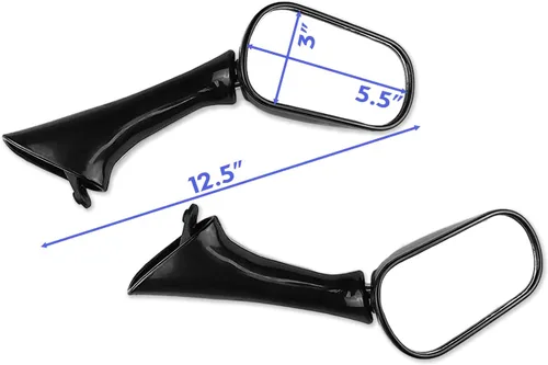 Miniatura 4 de MT076-BK - Espejos de repuesto originales negros compatibles con CBR 600 F2 F3 1993-1997 CBR900RR 1993-1996 CBR1000F 1990-1997 VFR750F 1998-1999 9
