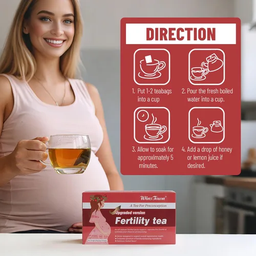 Miniatura 5 de Wins Town Té de fertilidad para mujer, 30 bolsas de té Preconception Bebida herbaria, apoya la ovulación, el equilibrio hormonal y la reproducción