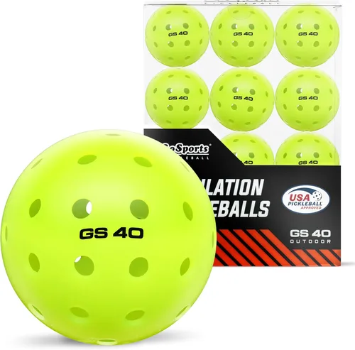 GoSports GS 40 Pelotas de Pickleball - Paquete de 4, 12 o 36 pelotas de Pickleball reguladas aprobadas por USAPA
