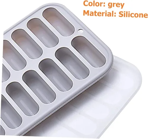 Miniatura 4 de DOITOOL Bandeja de silicona para cubitos de hielo de 7.67 x 5.51 x 1.10 pulgadas, molde cilíndrico de hielo multiusos para molde de salchichas
