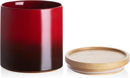 Miniatura 31 de Sweejar Kitchen Canisters - Tarro de cerámica para almacenamiento de alimentos, recipientes apilables con sello hermético y tapa de madera