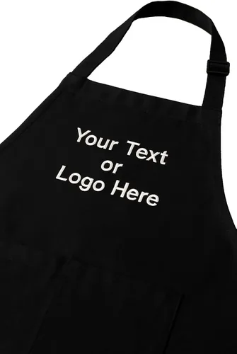 Delantal bordado personalizado con nombre o logotipo personalizado - Delantales personalizados para hombres y mujeres, chef, cocina, parrilla,
