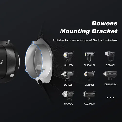 Miniatura 5 de Godox SB-UE Octagon Softbox 47"/120cm Paraguas Softbox Reflector con rejilla de panal para flash Speedlight (montaje Bowens)
