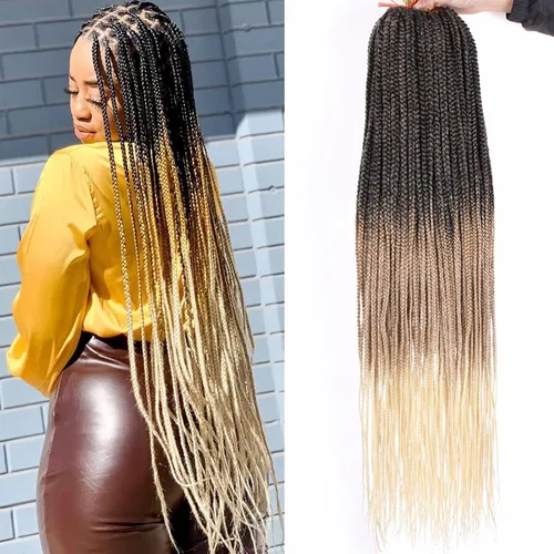 Miniatura 42 de XTREND 10 Pulgadas 6 Paquetes Trenzas de Caja de Ganchillo Cabello Pre-anudado Sin Nudos Bobo Trenzas de Caja 3X Extensiones de Cabello Trenzado 1b#