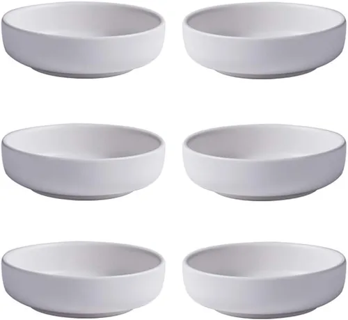 Miniatura 9 de Colias Wing - Juego de 6 tazones de porcelana de diseño elegante y estilo simple de un solo color, tazones para condimentos, tazones para salsa
