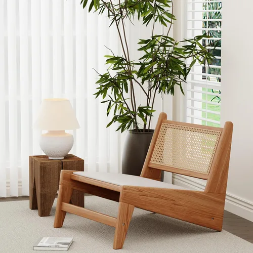 HAOBO Home Silla de ratán moderna de mediados de siglo para lectura, sala de estar, dormitorio, hogar