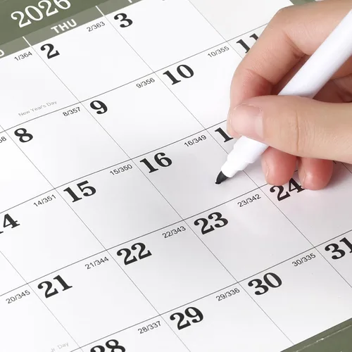 Miniatura 8 de Calendario anual de pared 2026 – Calendario de borrado en seco 2026 para pared, 34.6 x 22.9 pulgadas, enero 2026 a diciembre de 2026, calendario