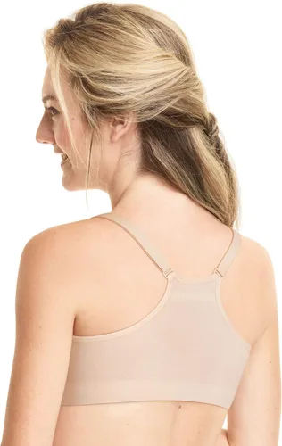 Miniatura 2 de Playtex Pantalón corto de maternidad inalámbrico con espalda cruzada sin costuras para mujer YYCEUS